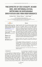 The Effects of CEO Duality, Board Size, and Informal Social Networks on Sustainable Innovation and Firm Performance