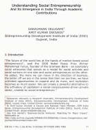 Understanding Social Entrepreneurship And Its Emergence in India Through Academic Contributions